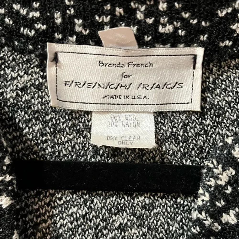 BRENDA FRENCH FOR FRENCH RAGS Button Up Blazer Black Women’s Size 5 VINTAGE